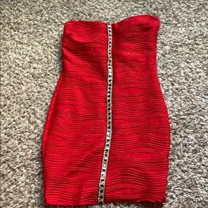 Red party mini red dress